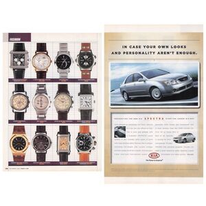 2005 Kia SPECTRA watch wall art decor man cave print ad A. LANGE & SOHNE car art